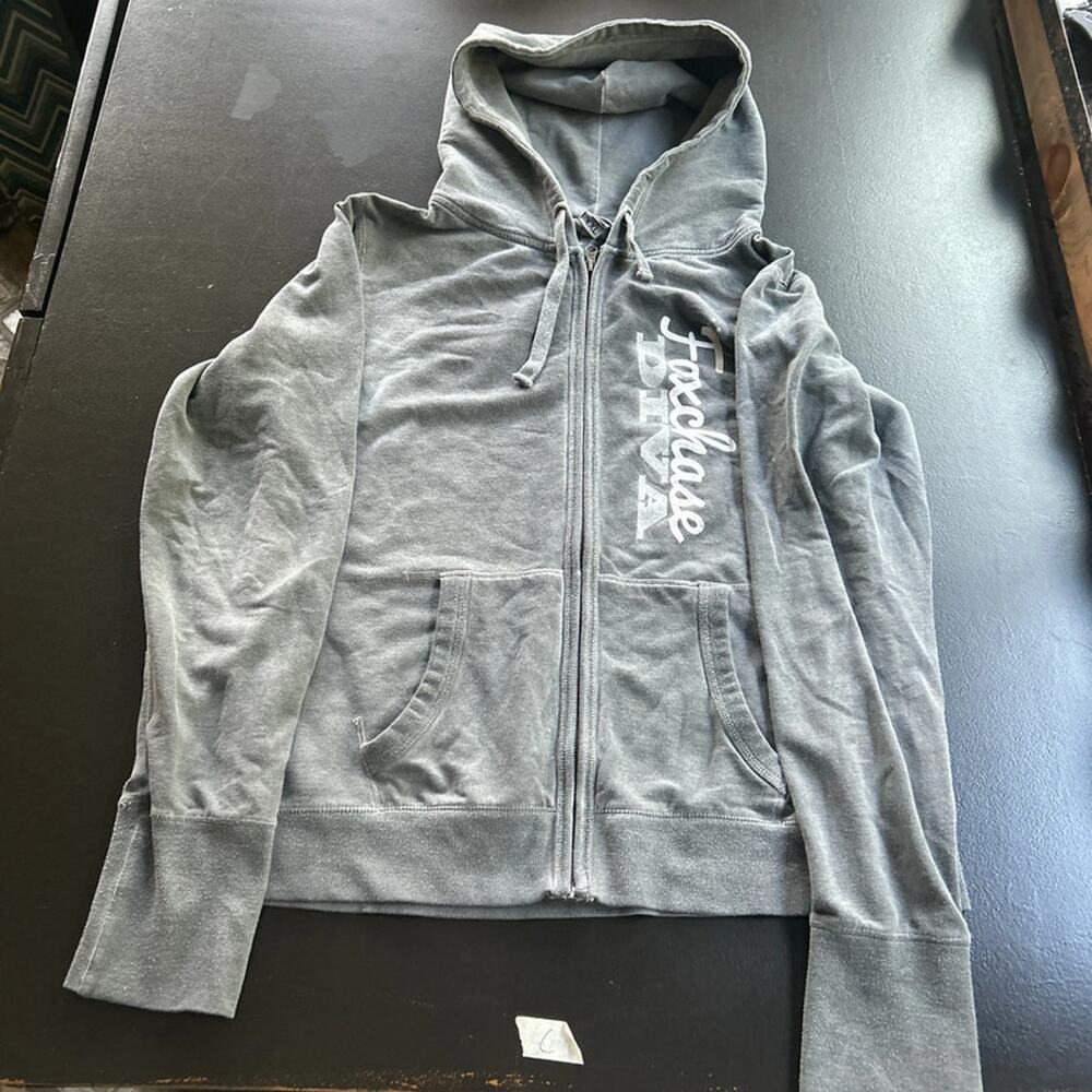Vintage foxcase diva y2k style zip up hoodie